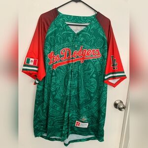 Los Dodgers Green and Red Jersey